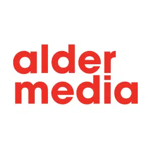Alder Media logo in red text